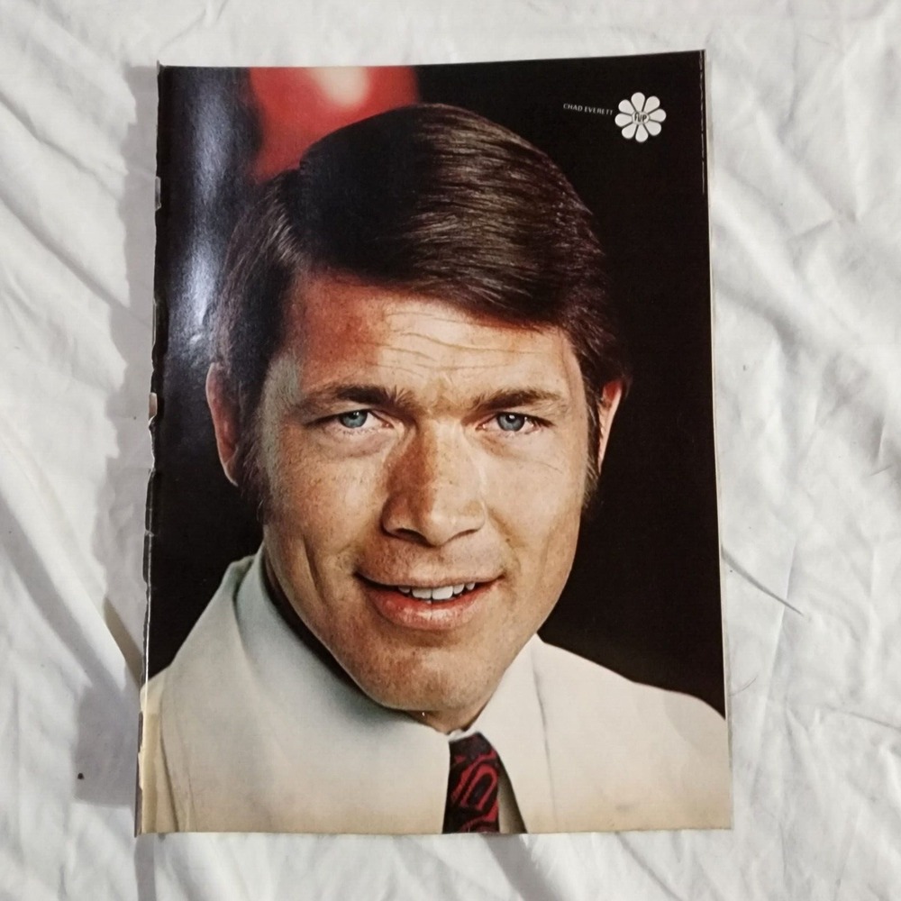 Chad Everett Bobby Sherman on bicycle double-sided vintage clipping 1970s 8x10